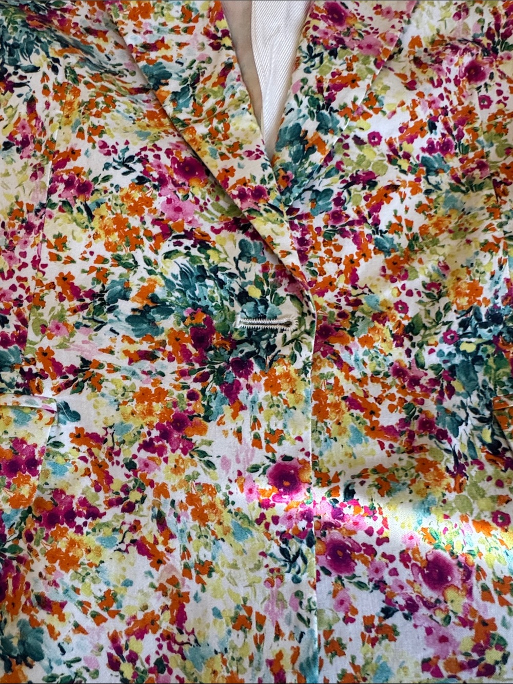 Zara Multicolor Floral Blazer in Pink, Green & Yellow - Picture 11 of 12
